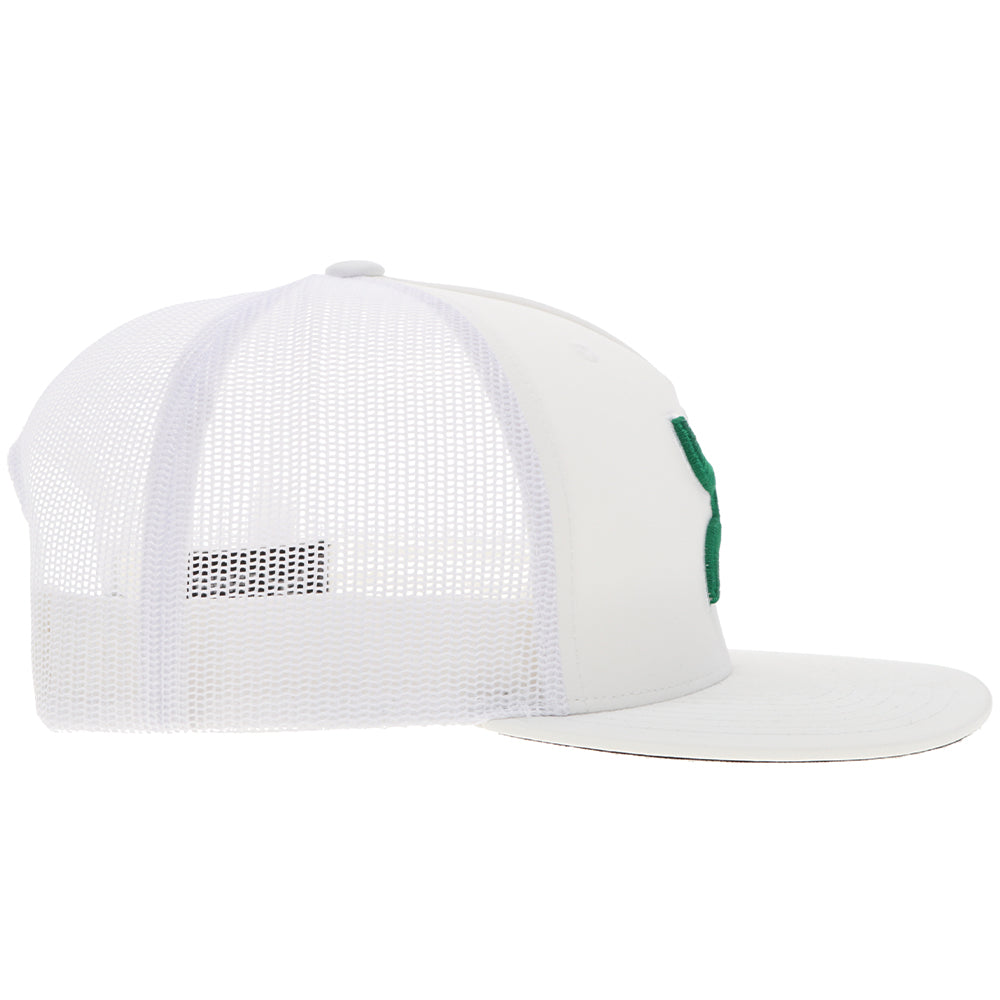 Right side of the White on white "Boquillas" hat