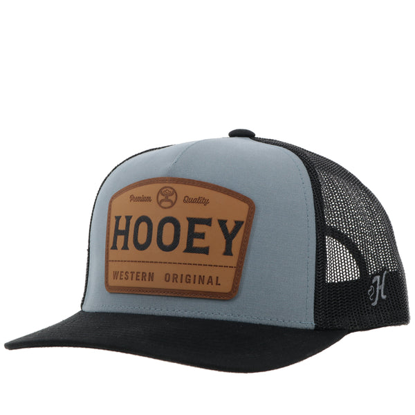 "Trip" Hat Light Blue/Navy w/Brown Leather Patch