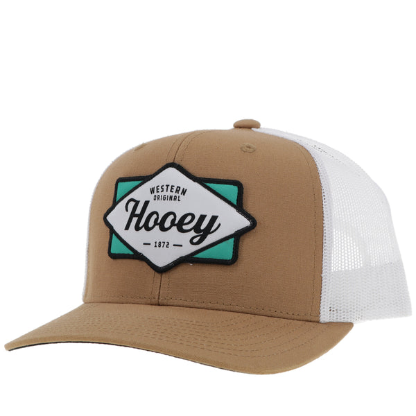 tan and white western original Hooey hat with diamond patch
