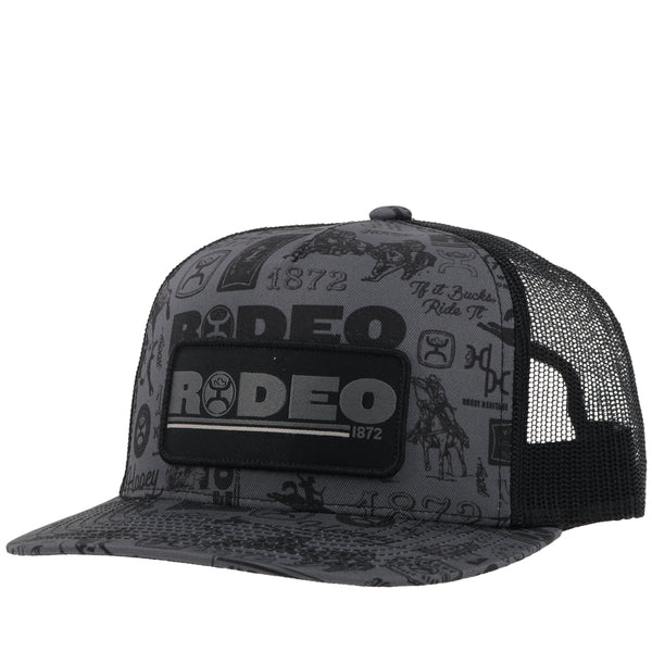 black and grey Rodeo pattern RODEO hat