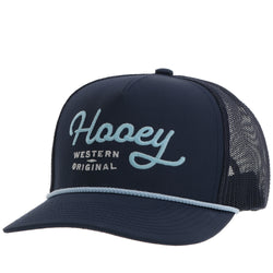 black Hooey Western Original hat with light blue rope detail and logo stitching