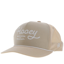 cream hooey hat with white rope detail and stitching
