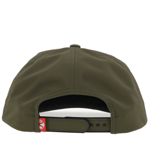 the back of the dark green hooey hat