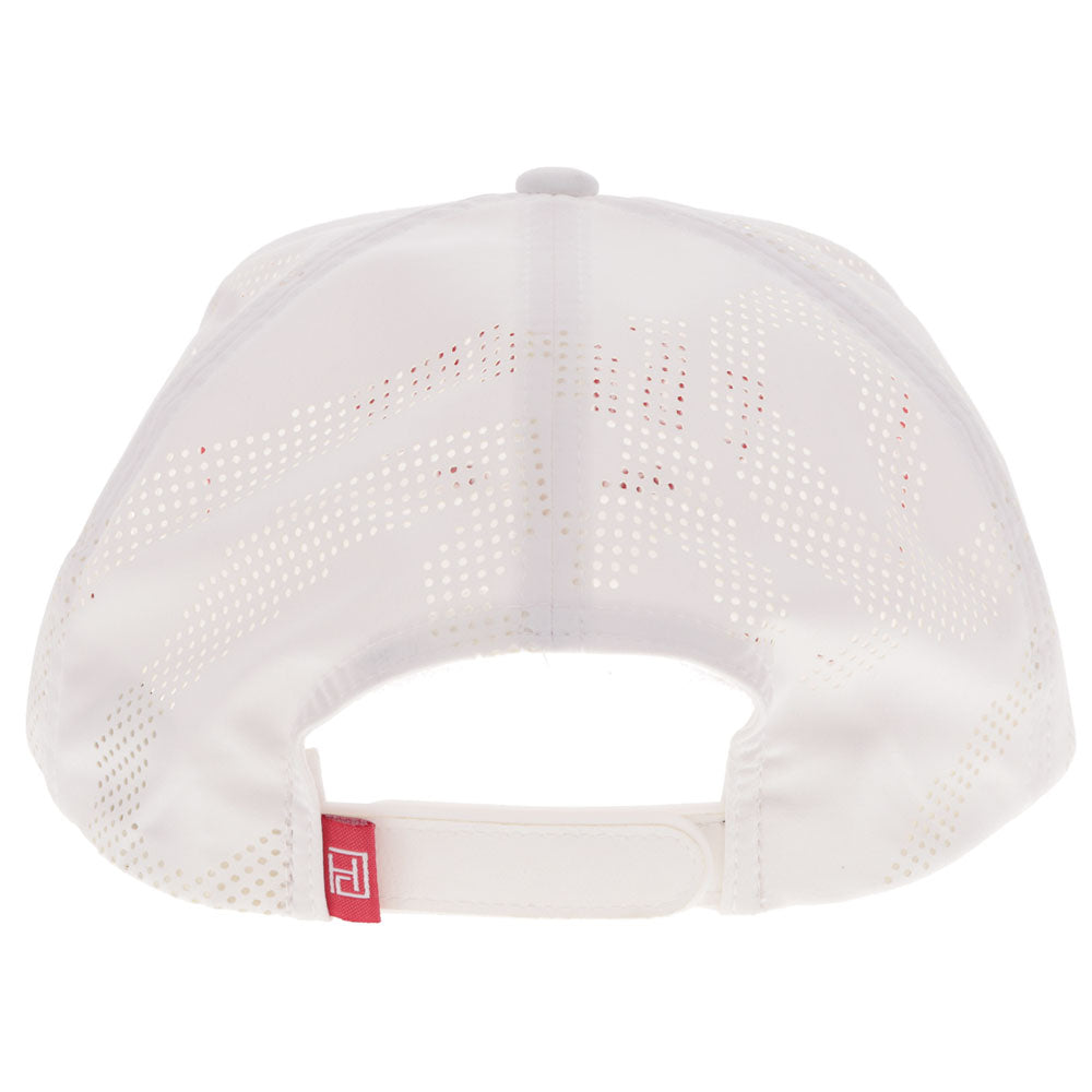 "Cowboy Golf" Hat White & Red w/ Red Stitching