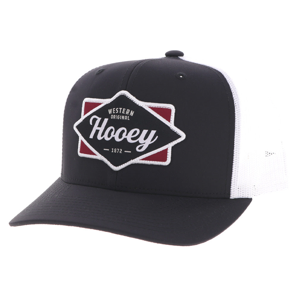 "Diamond" Hooey Hat Black & White w/Patch