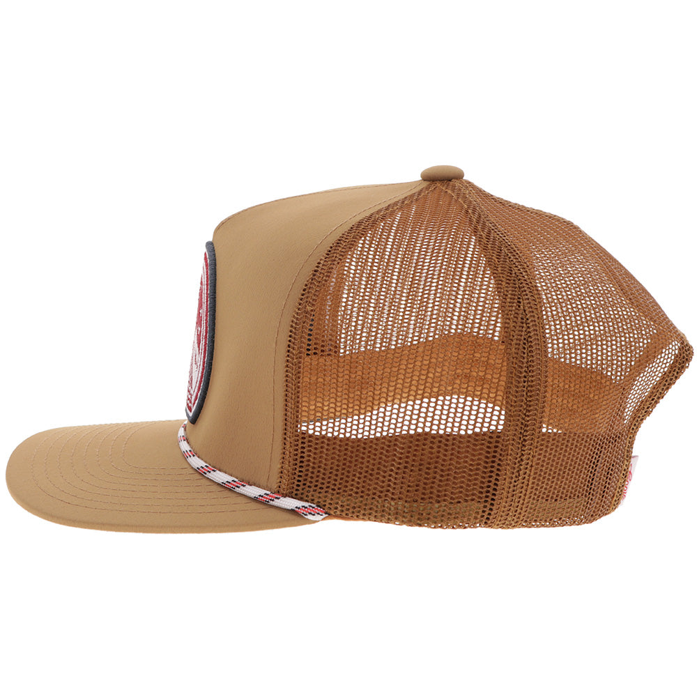 "Hooey Music" Hat Tan w/Red & White Logo