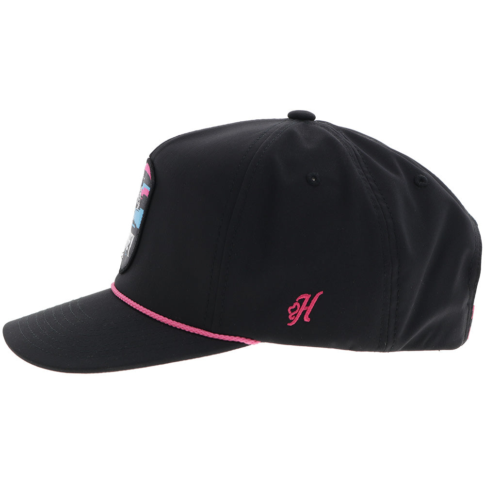 "Cheyenne" Hooey Hat Black w/Pink/Blue/Black Patch