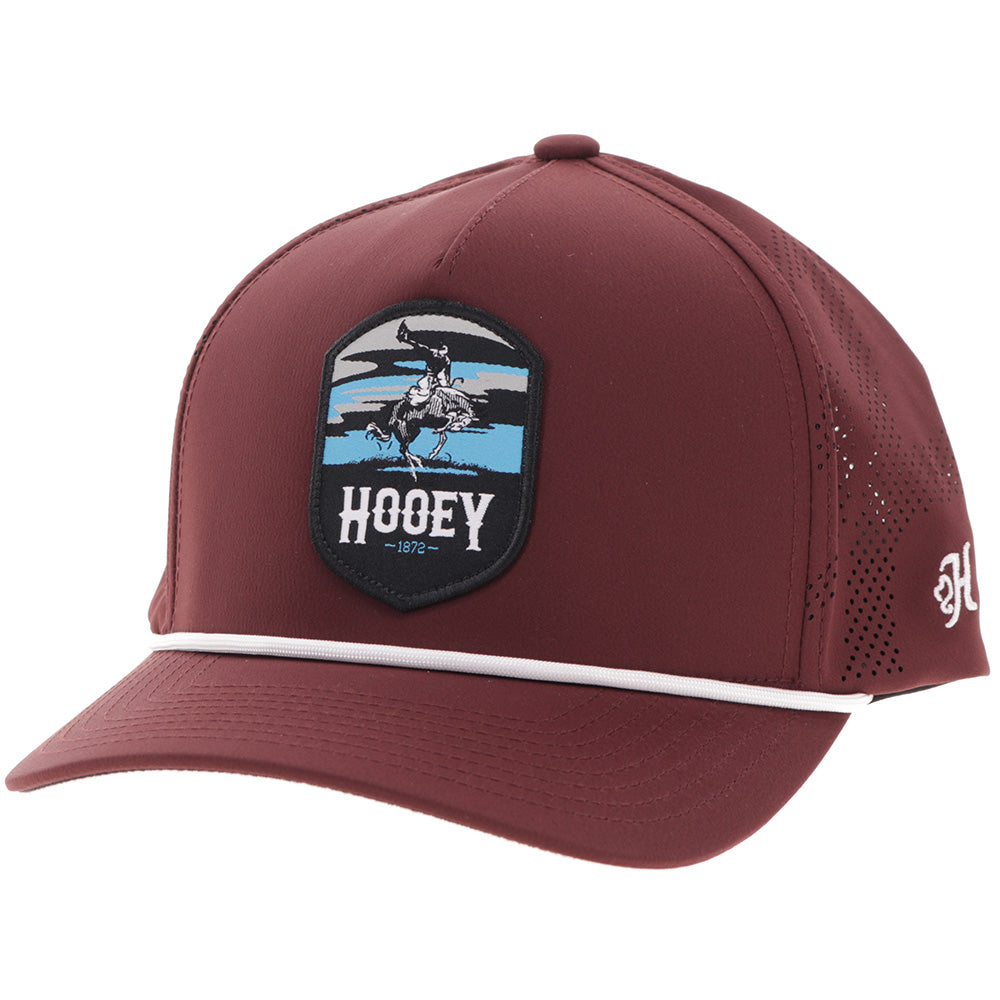 "Cheyenne" Hooey Hat Maroon w/Blue/Grey/Black Patch