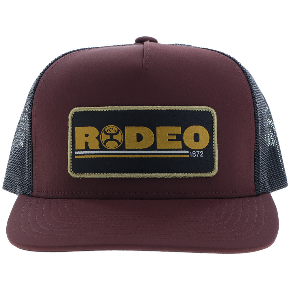 "Rodeo" Hooey Hat Maroon / Black w/ Black & Yellow Patch