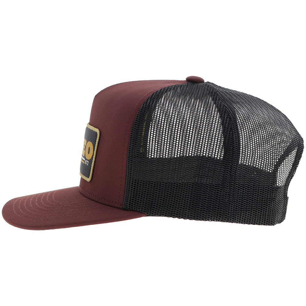 "Rodeo" Hooey Hat Maroon / Black w/ Black & Yellow Patch