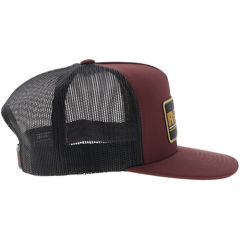 "Rodeo" Hooey Hat Maroon / Black w/ Black & Yellow Patch