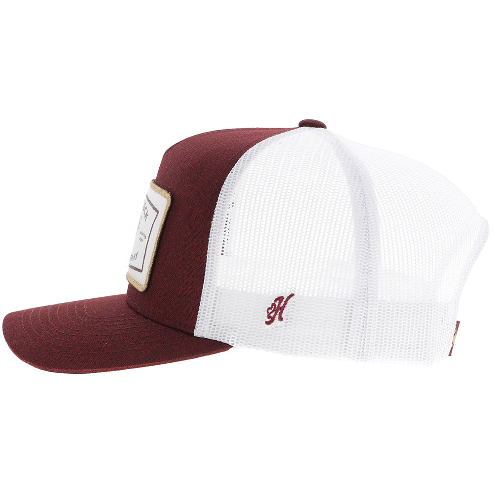 "Rank Stock" Hat Maroon/White w/Rectangle Patch