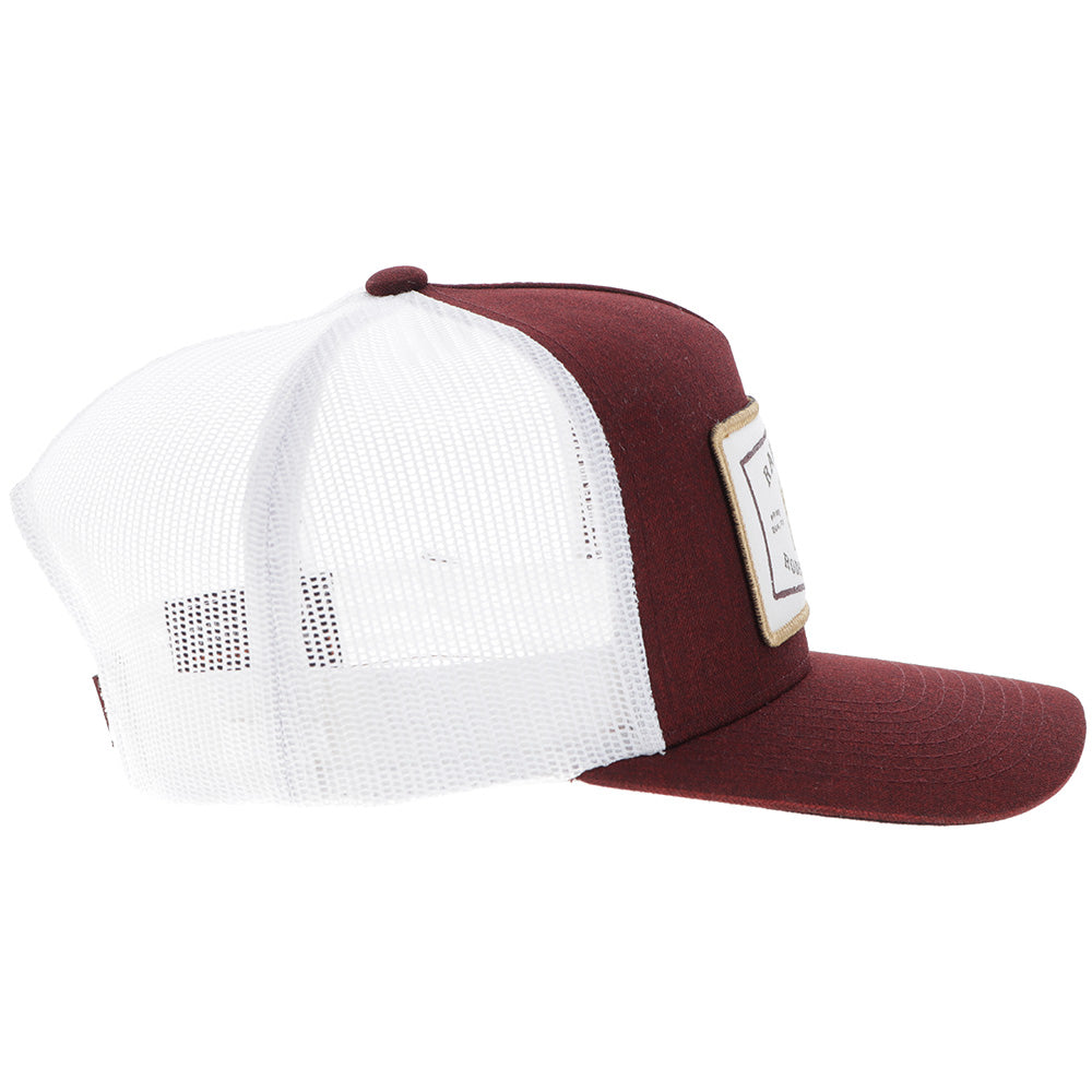 "Rank Stock" Hat Maroon/White w/Rectangle Patch