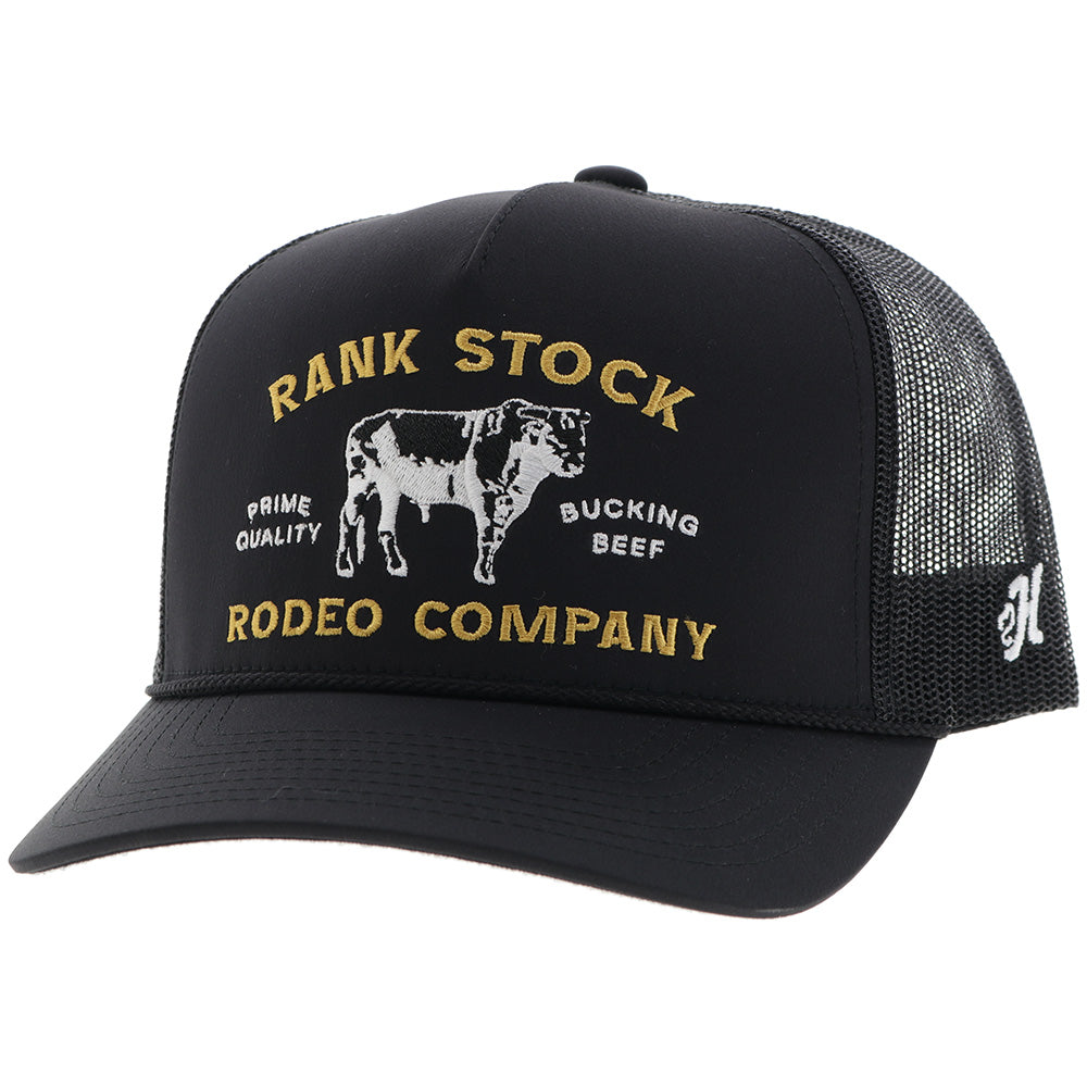 "Rank Stock" Hat Black w/Yellow & White Stitching
