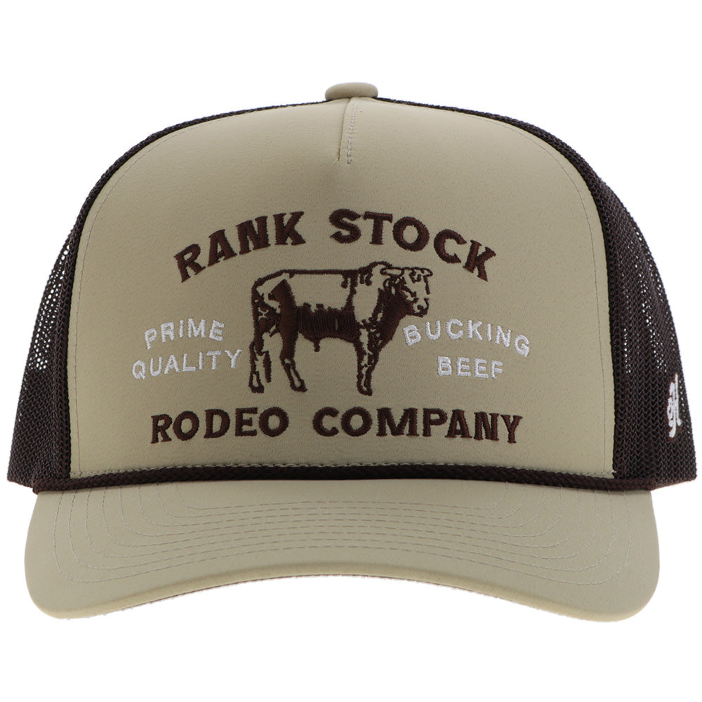 "Rank Stock" Hat Tan/Brown w/Brown Stitching