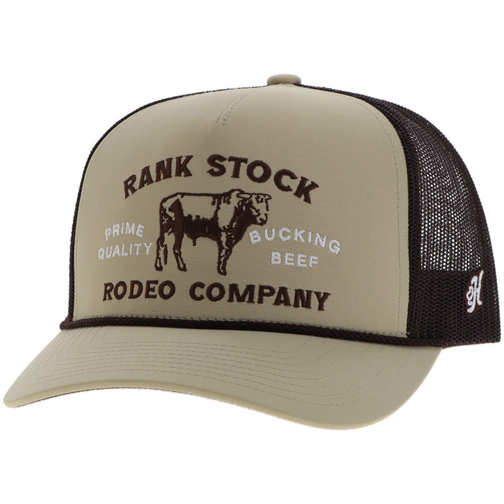 "Rank Stock" Hat Tan/Brown w/Brown Stitching