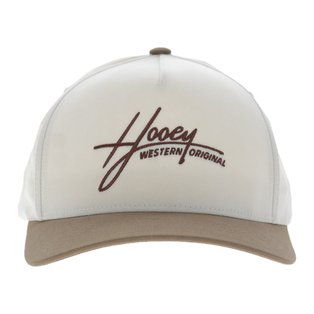 Mark Out 5-Panel Full Surround Snapback Hat Cream/Brown