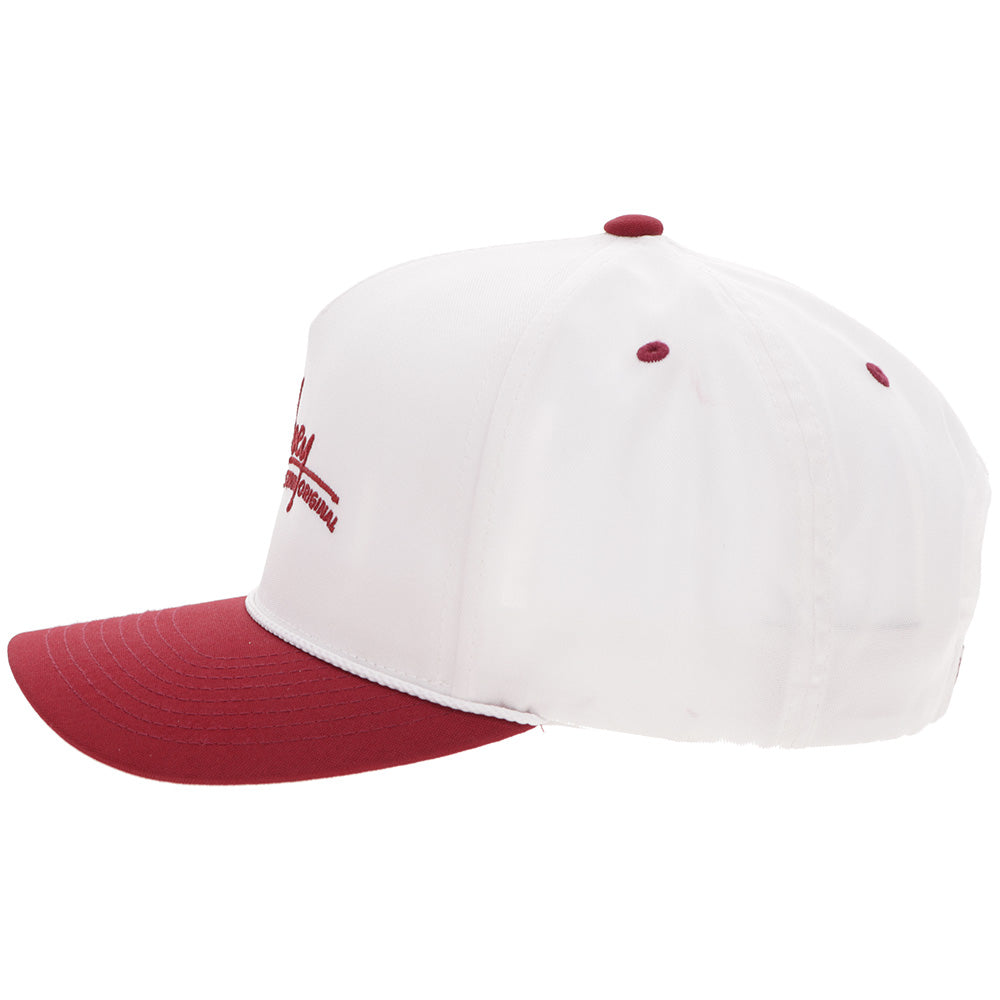 "Mark Out" Hat White/Maroon