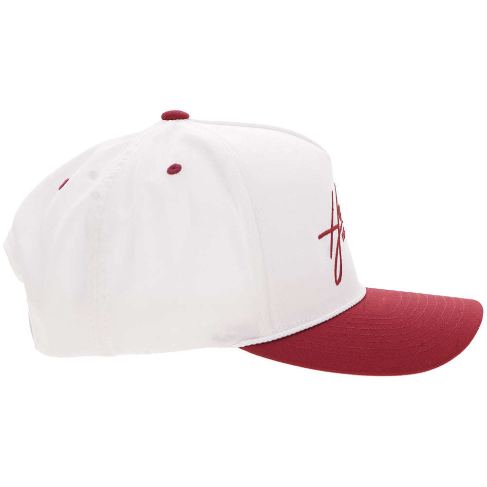 "Mark Out" Hat White/Maroon