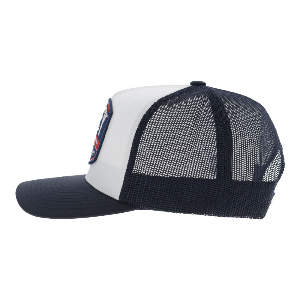 Salado 5-Panel Trucker Snapback Hat White/Navy
