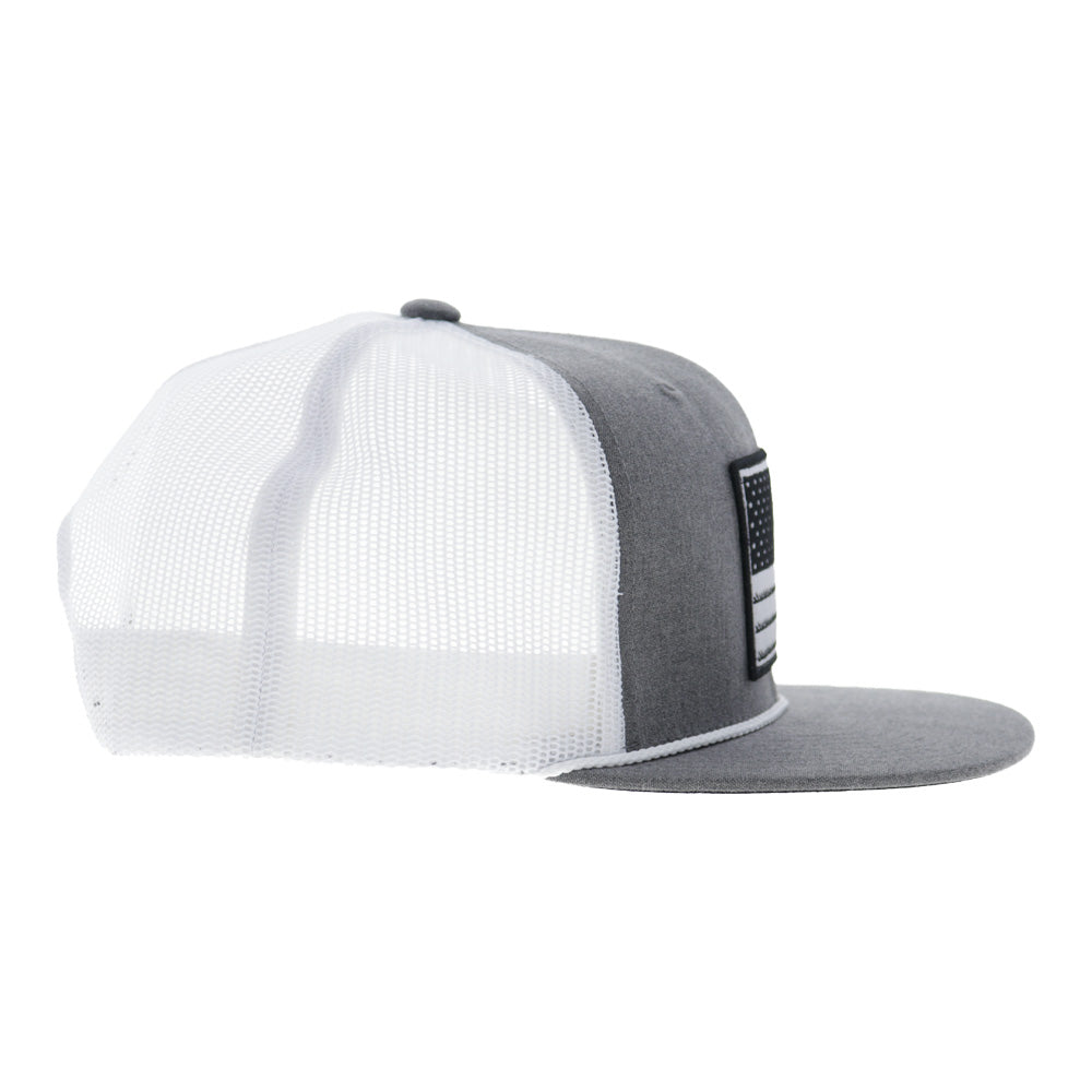 Liberty Roper 6-Panel Trucker Snapback Hat Grey/White