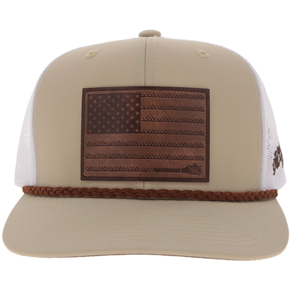 "Liberty Roper" Tan/White w/Leather Patch