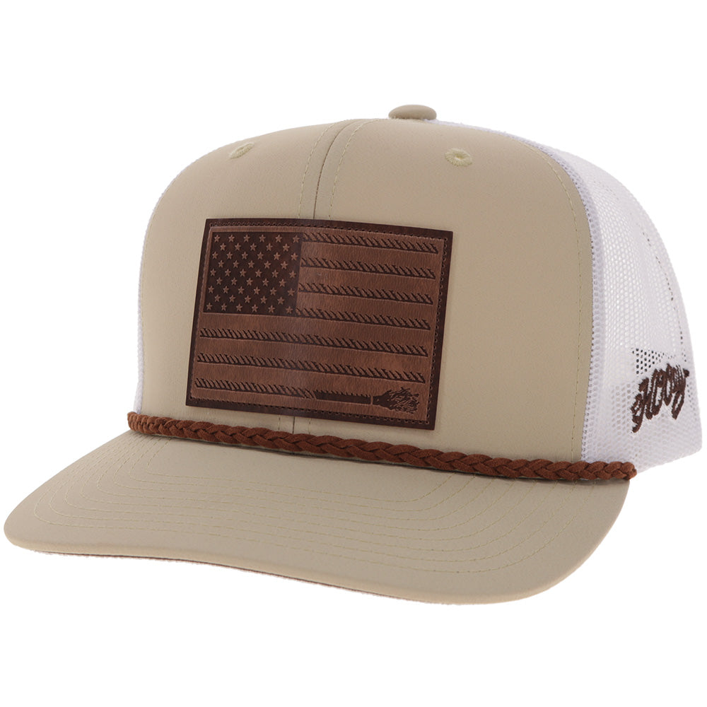 "Liberty Roper" Tan/White w/Leather Patch