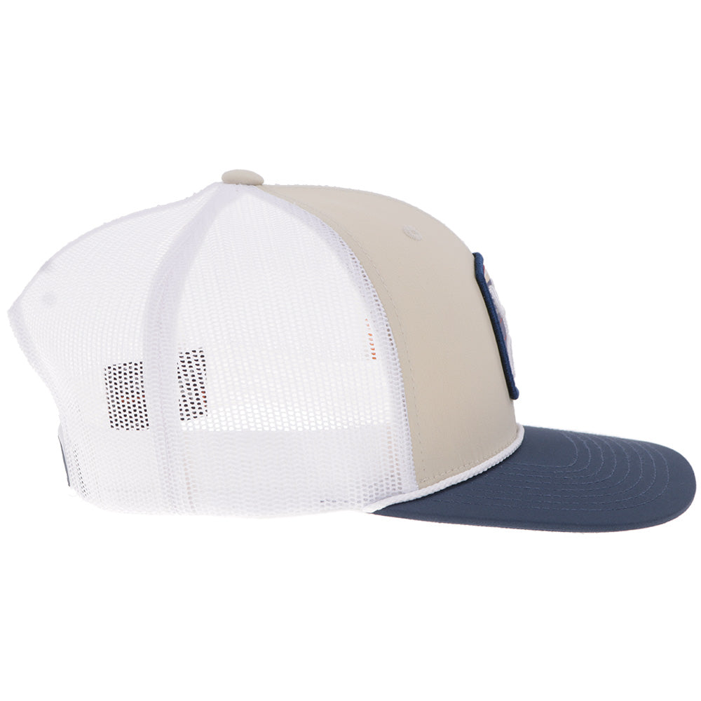 "Zenith" Hat Tan/White w/Multi-Color Patch