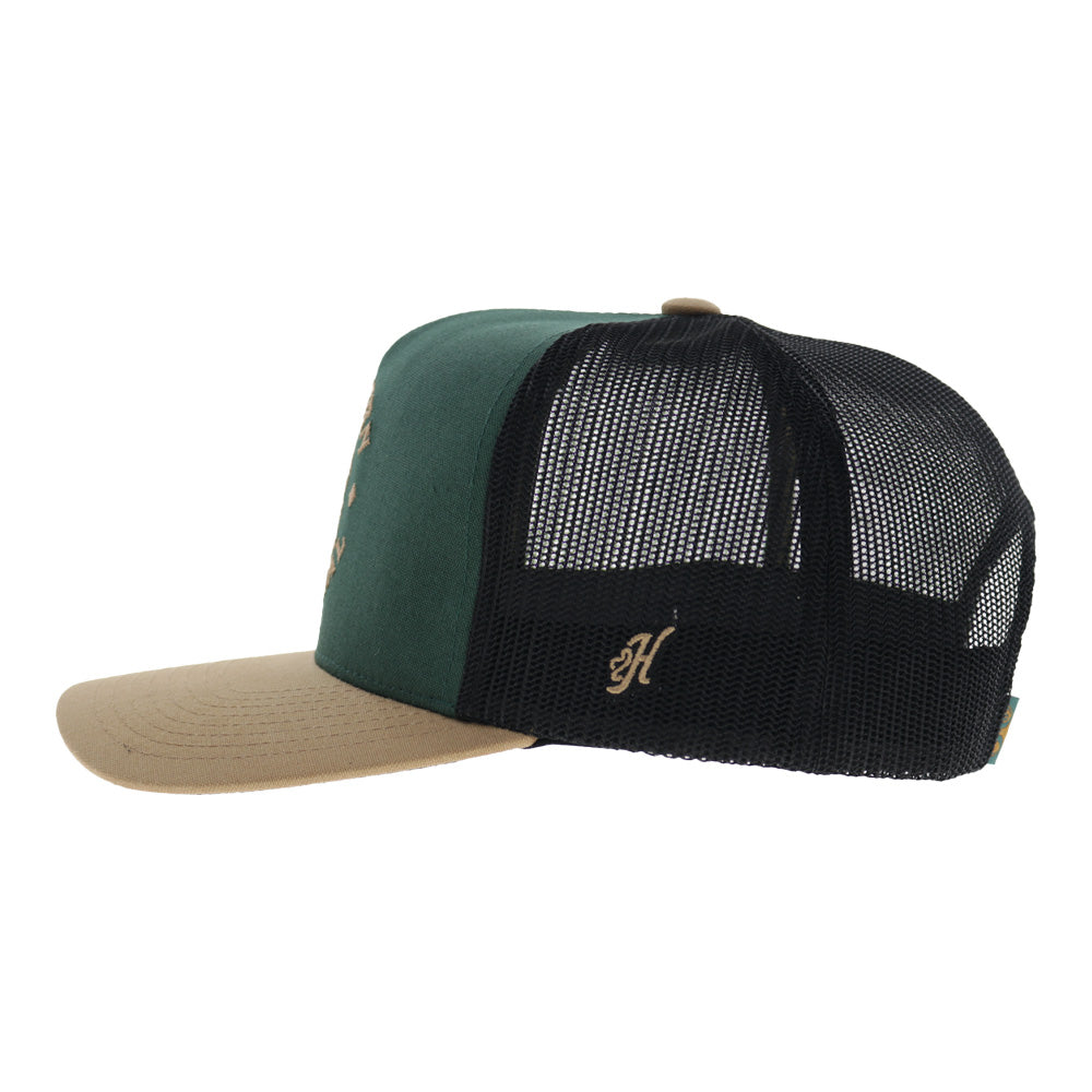 Quanah 5-Panel Trucker Snapback Hat Green/Black