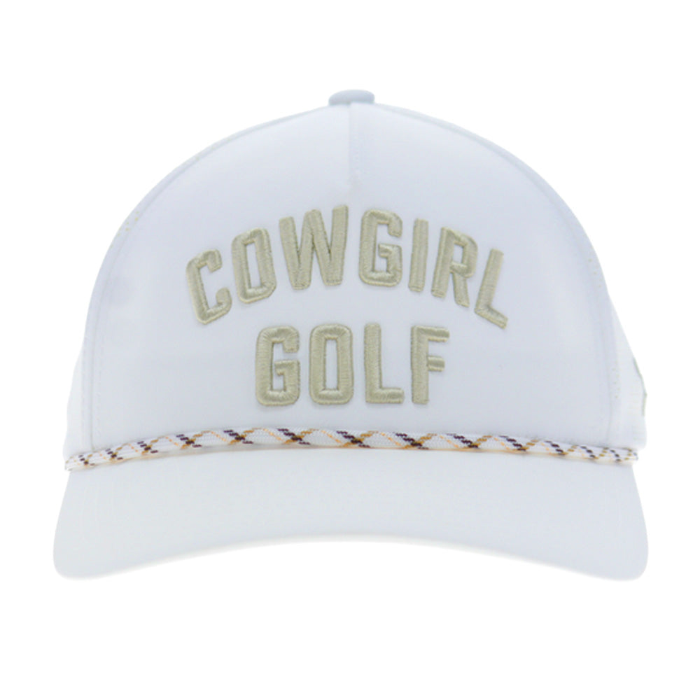 "Cowgirl Golf" Hat White w/Gold