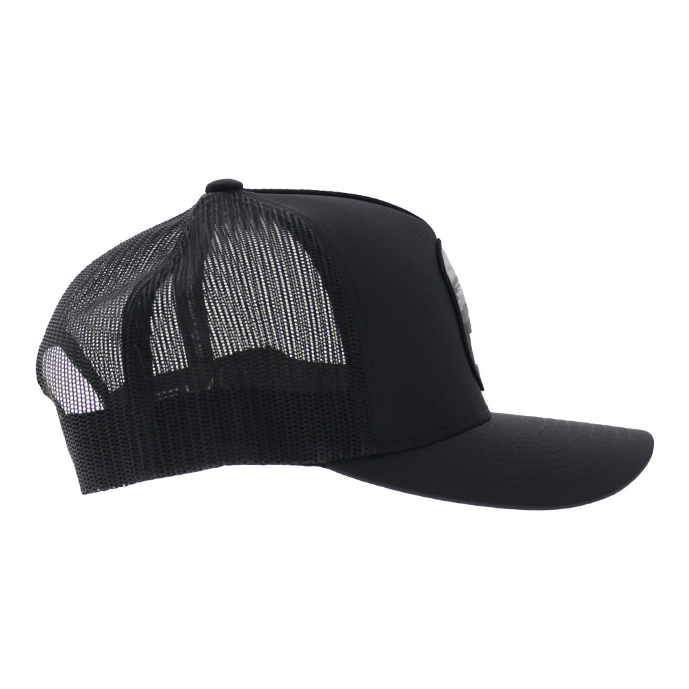 Cheyenne 5-Panel Trucker Snapback Hat Black