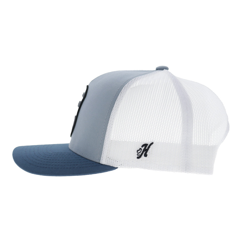 Cheyenne 5-Panel Trucker Snapback Hat Blue/White