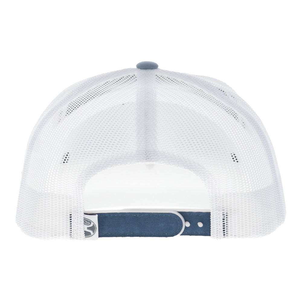 Cheyenne 5-Panel Trucker Snapback Hat Blue/White