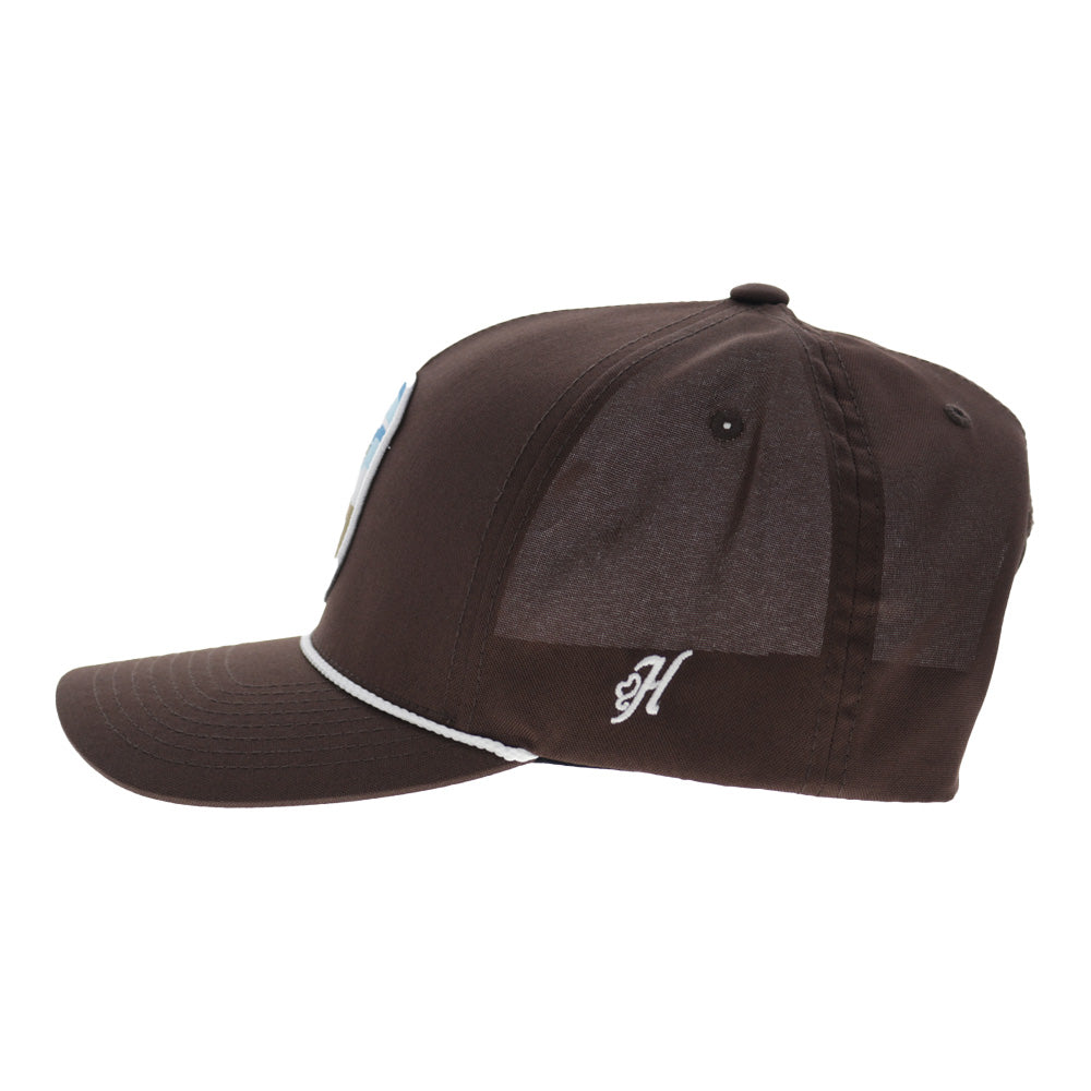 Cheyenne 5-Panel Trucker Snapback Hat Brown