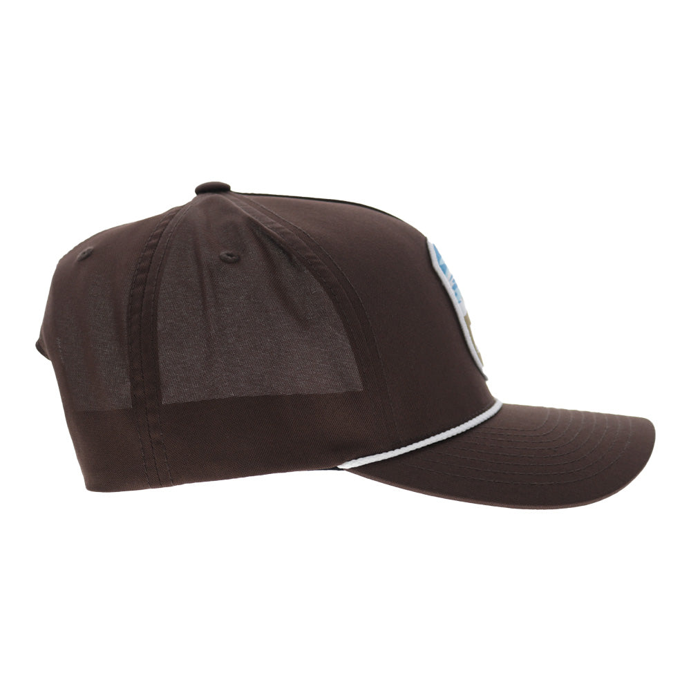 Cheyenne 5-Panel Trucker Snapback Hat Brown