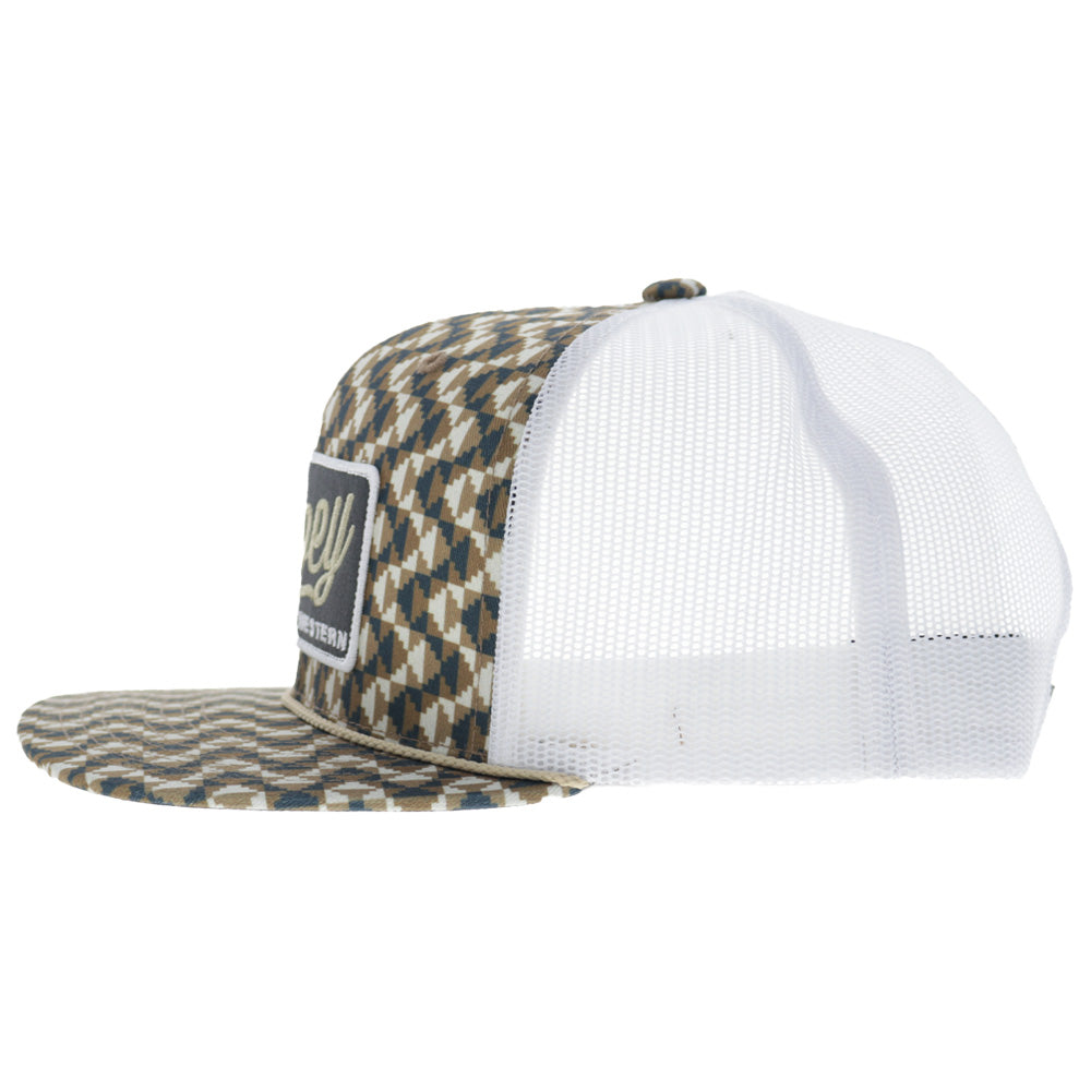 Lakota 6-Panel Trucker Snapback Hat Tan/White