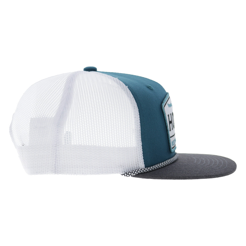 Trip 5-Panel Trucker Snapback Hat Blue/White