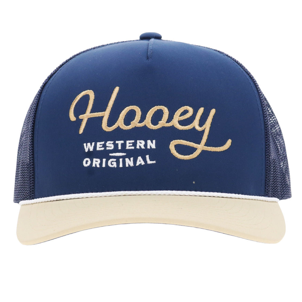 OG 5-Panel Trucker Snapback Hat Navy/Tan
