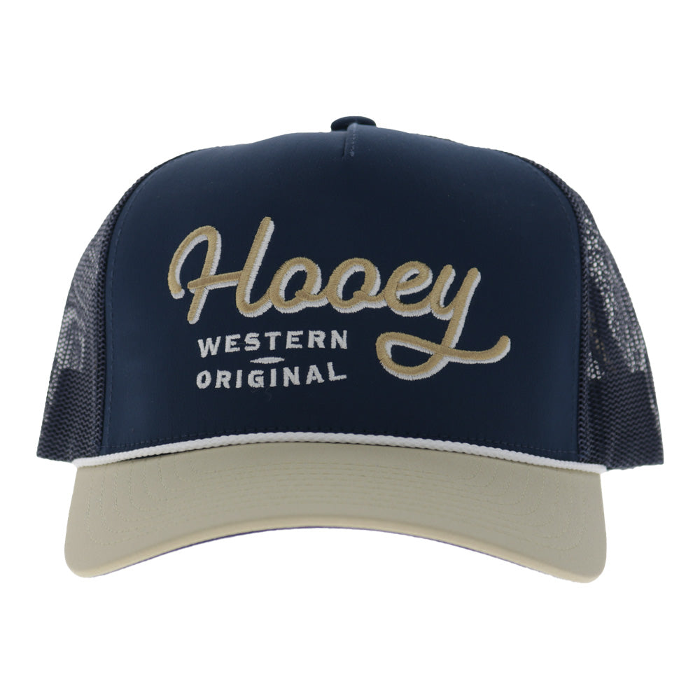 OG 5-Panel Trucker Snapback Hat Navy/Tan