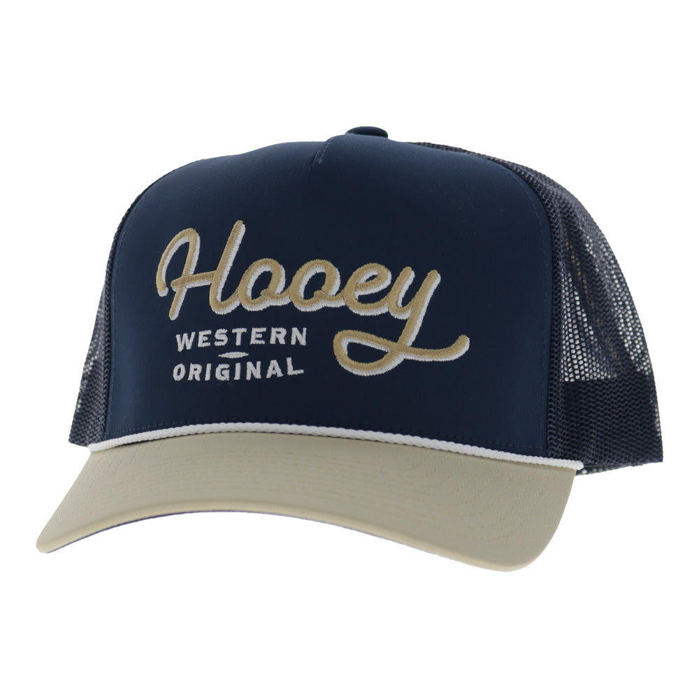 OG 5-Panel Trucker Snapback Hat Navy/Tan