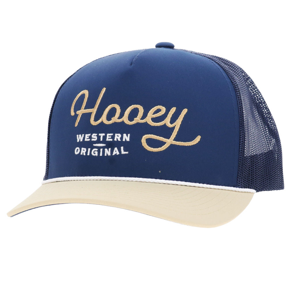 OG 5-Panel Trucker Snapback Hat Navy/Tan