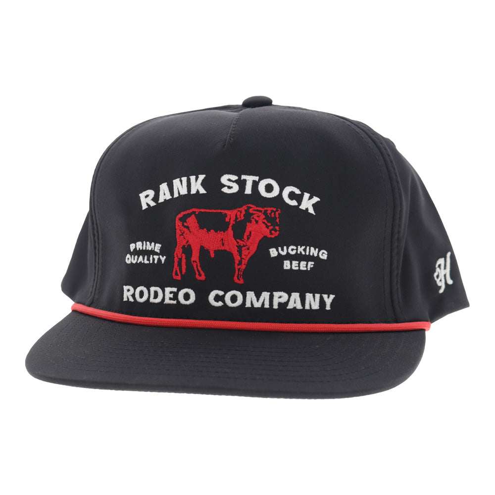Rank Stock 5-Panel Full Surround Snapback Hat Black