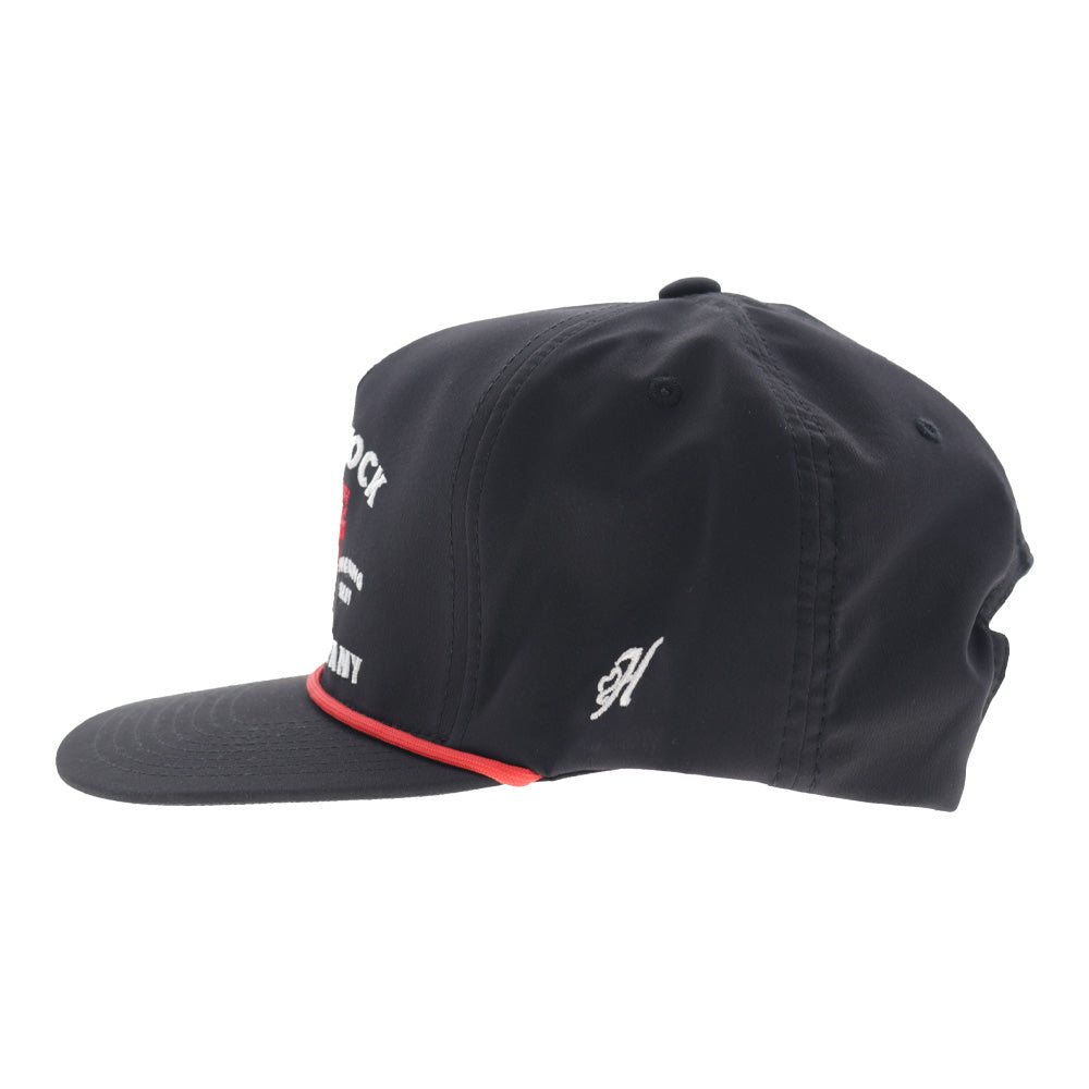 Rank Stock 5-Panel Full Surround Snapback Hat Black