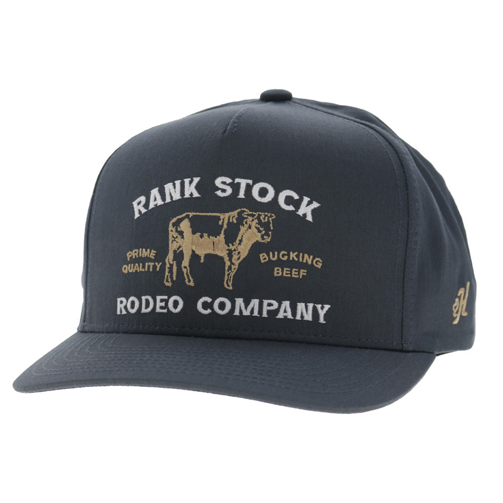 Rank Stock 5-Panel Full Surround Snapback Hat Charcoal