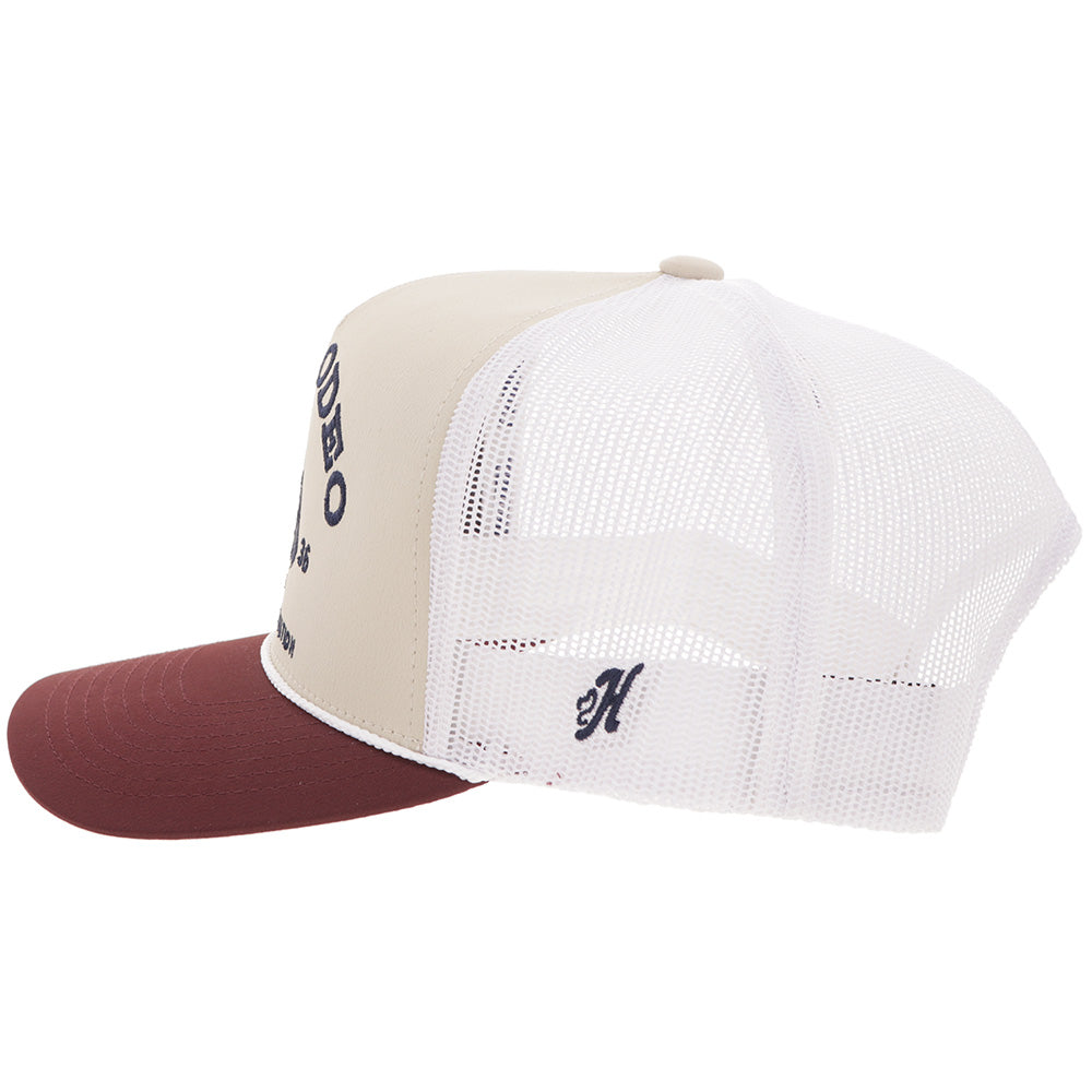 Prorodeo Hat Tan/White w/Blue Logo