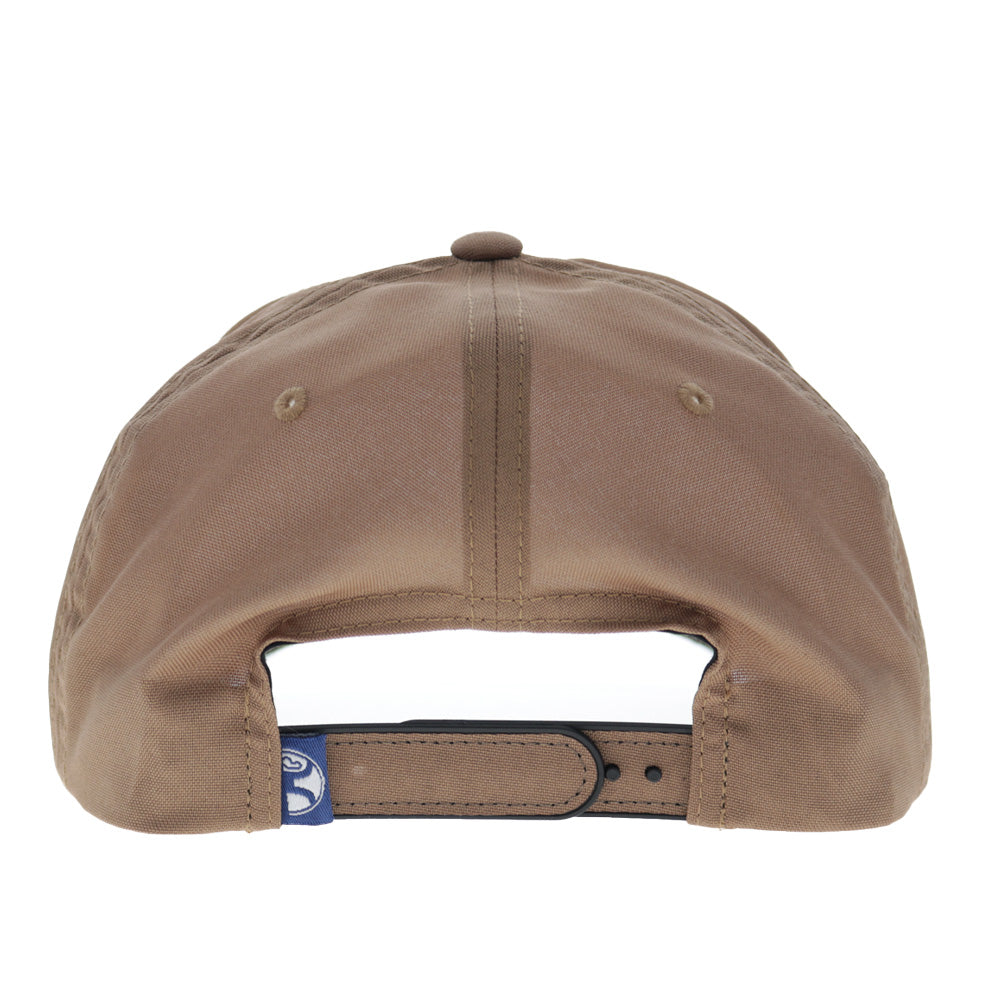 Wild Ride 5-Panel Full Surround Snapback Hat Tan/Navy