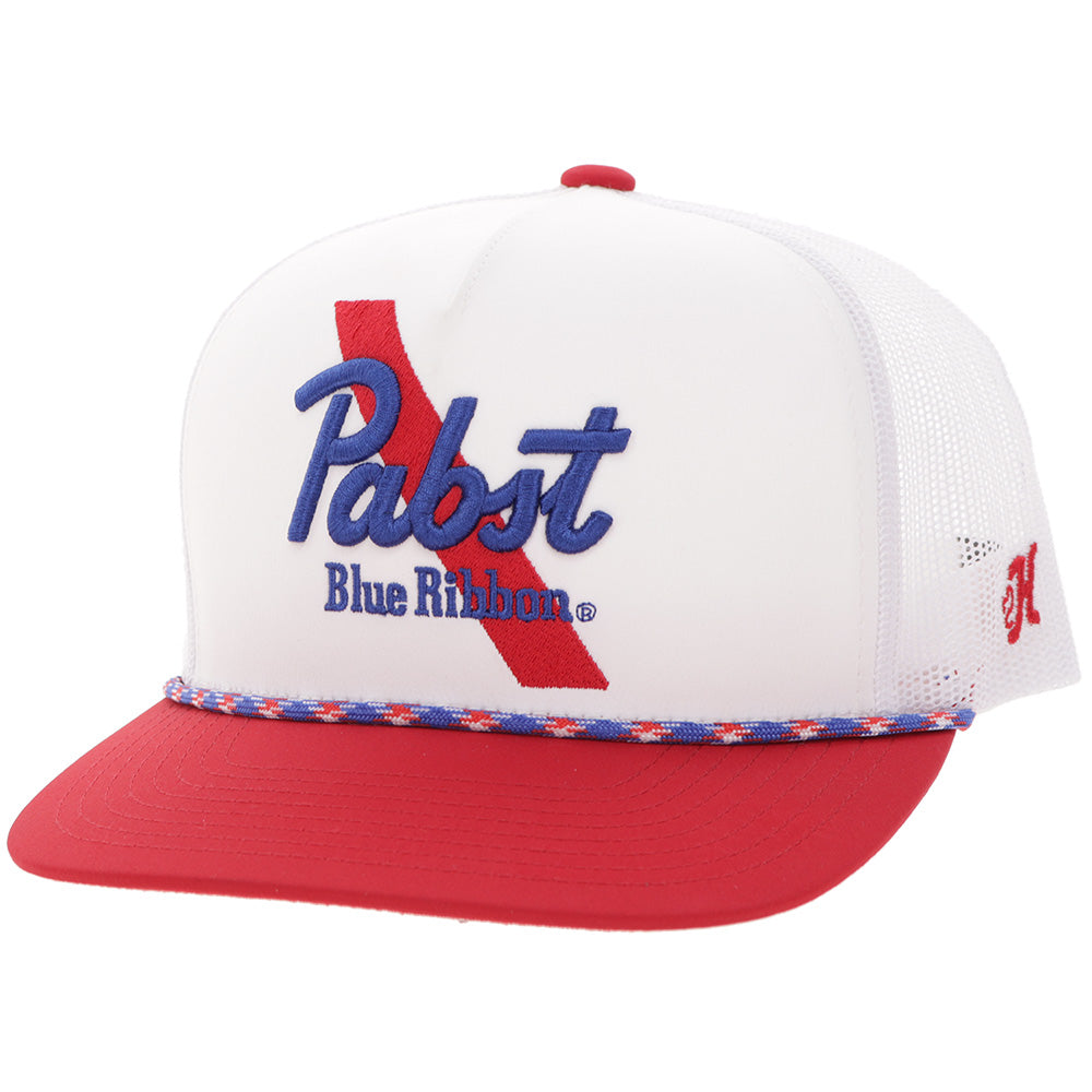 "Pabst Blue Ribbon" Hat White/Red