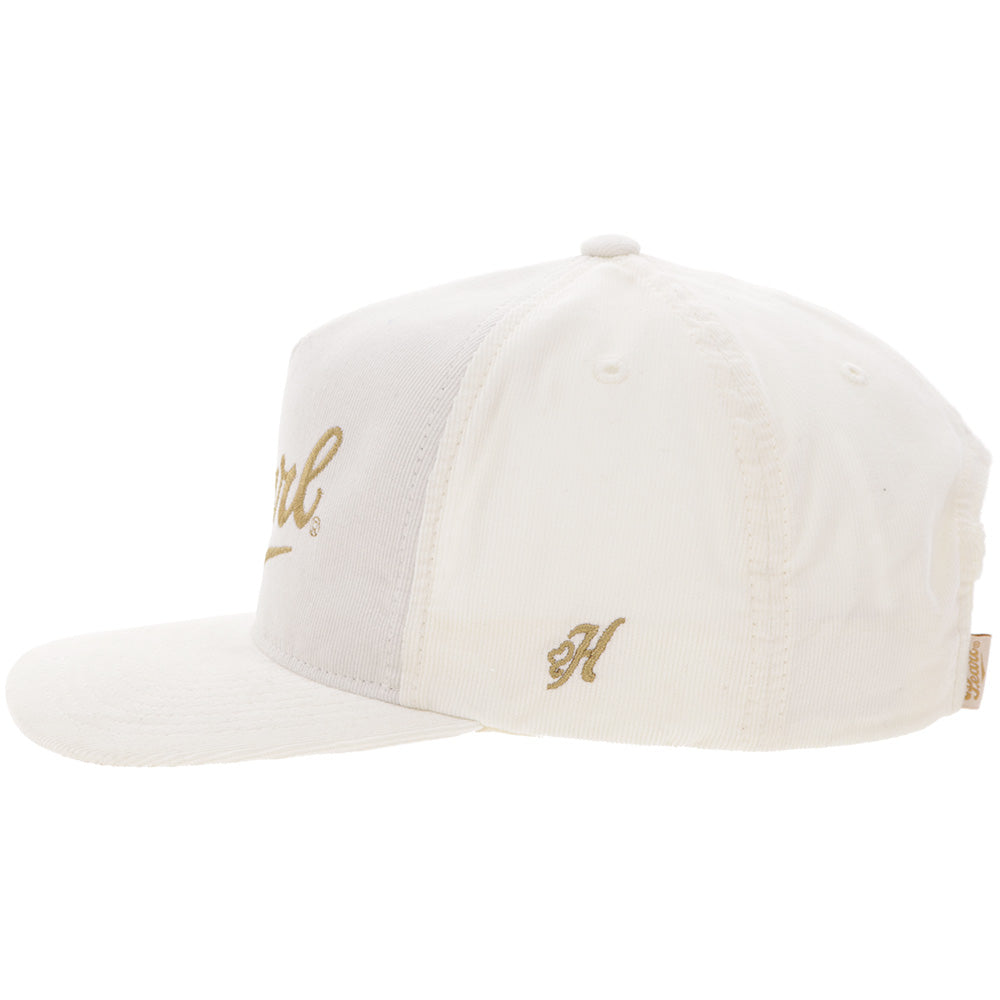 "Pearl" Hat Cream Corduroy w/Yellow Stitching
