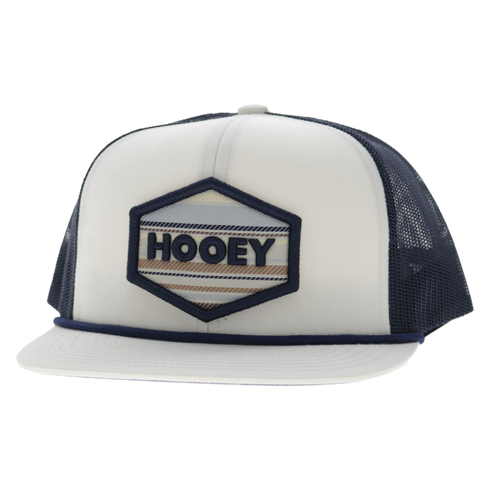 Mesa 6-Panel Trucker Snapback Hat White/Navy