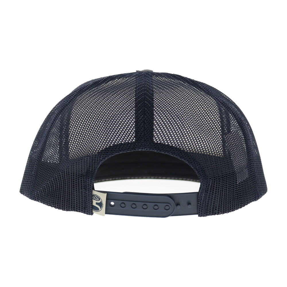 Mesa 6-Panel Trucker Snapback Hat White/Navy